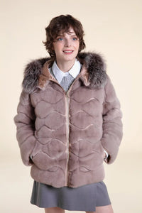 Fur mink jacket with fox fur hood Paolo Moretti