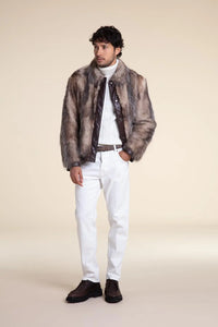 Genuine mens fur jacket paolomoretti