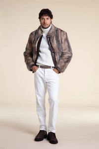 Genuine mens fur jacket paolomoretti