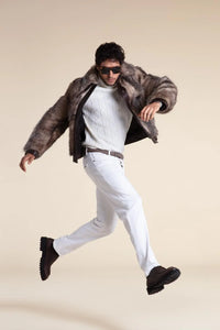 Genuine mens fur jacket paolomoretti