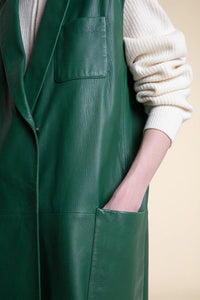 Green vest leather jacket paolomoretti