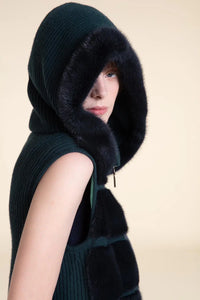 Knitted vest with fur Paolo Moretti