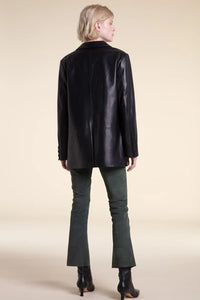 Leather black blazer paolomoretti