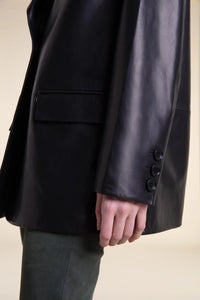 Leather black blazer paolomoretti