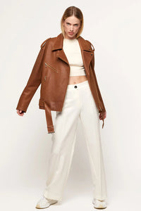 Light brown leather jacket women paolomoretti