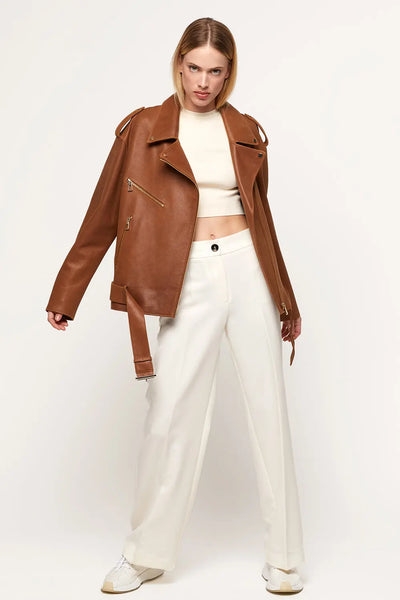 Light brown leather jacket women Paolo Moretti – paolomoretti