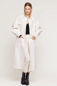 Long white cashmere coat paolomoretti