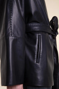 Luxury leather jacket womens paolomoretti