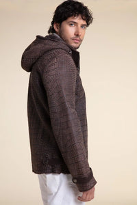 Men sheepskin jacket with hood paolomoretti