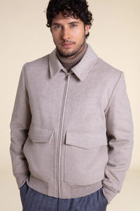 Mens aviator jacket with fur collar paolomoretti