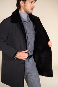 Mens black sheared fur coat paolomoretti