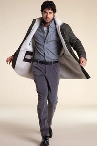 Mens coat with real fur inside paolomoretti