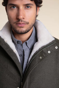 Mens coat with real fur inside paolomoretti