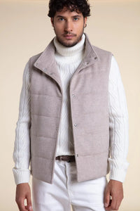 Mens fur vest with mink hood paolomoretti