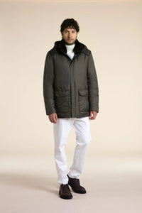 Mens green parka coats with fur hood paolomoretti