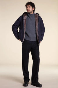 Mens parka jacket with fur hood paolomoretti