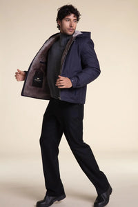 Mens parka jacket with fur hood paolomoretti