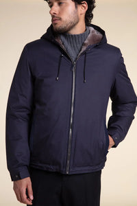 Mens parka jacket with fur hood paolomoretti