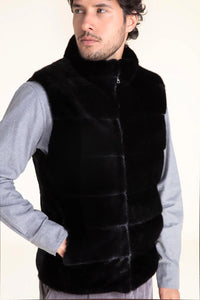 Mens real fur vest paolomoretti