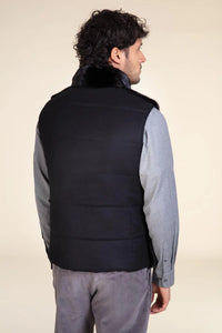 Mens real fur vest paolomoretti