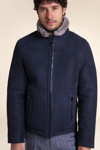 Mens suede shearling jacket paolomoretti