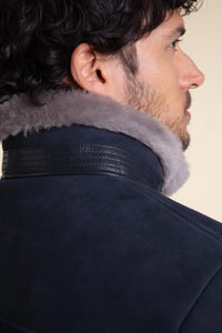 Mens suede shearling jacket paolomoretti