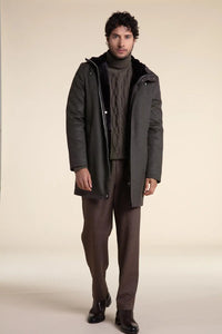 Mens winter coat with fur hood paolomoretti