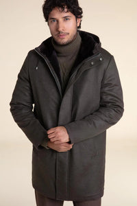 Mens winter coat with fur hood paolomoretti