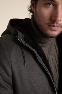 Mens winter coat with fur hood paolomoretti