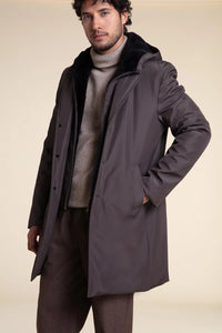 Mens winter parka with fur hood paolomoretti