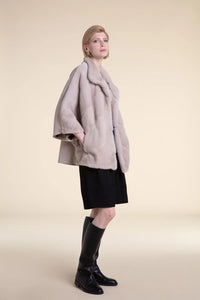 Mink trimmed cape Paolo Moretti