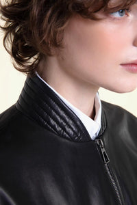 Oversized bomber leather jacket paolomoretti