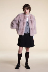 Pink fox fur coat paolomoretti