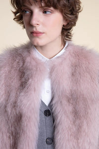 Pink fox fur coat paolomoretti