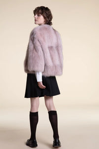 Pink fox fur coat paolomoretti