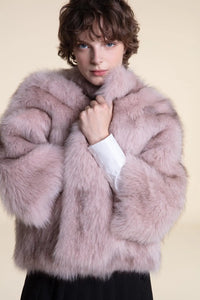 Pink fox fur coat paolomoretti