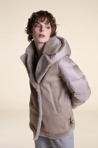 Shearling jacket with down sleeves paolomoretti