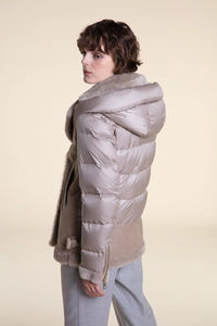 Shearling jacket with down sleeves paolomoretti