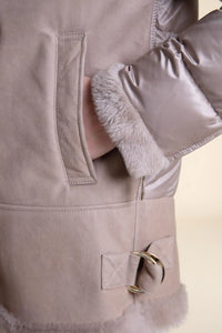 Shearling jacket with down sleeves paolomoretti