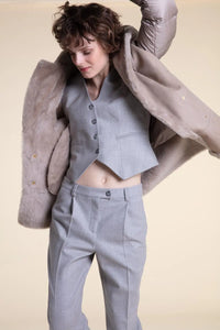 Shearling jacket with down sleeves paolomoretti