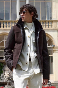 Weicher brauner Lammfellmantel für Herren Paolo Moretti