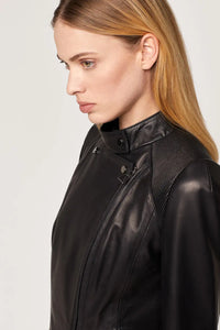 Short black leather jacket paolomoretti