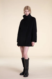 Womens black parka with fur hood paolomoretti