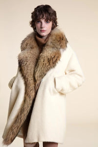 Wool coat with fur paolomoretti