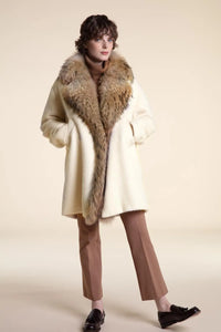 Wool coat with fur paolomoretti