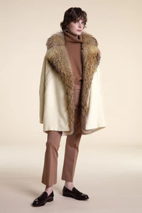 Wool coat with fur paolomoretti