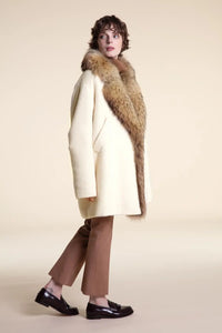 Wool coat with fur paolomoretti