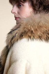 Wool coat with fur paolomoretti