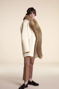 Wool coat with fur paolomoretti