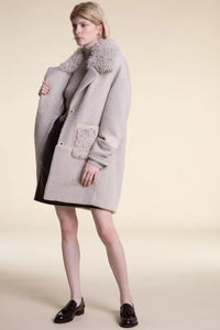 Wool coat with shearling collar paolomoretti